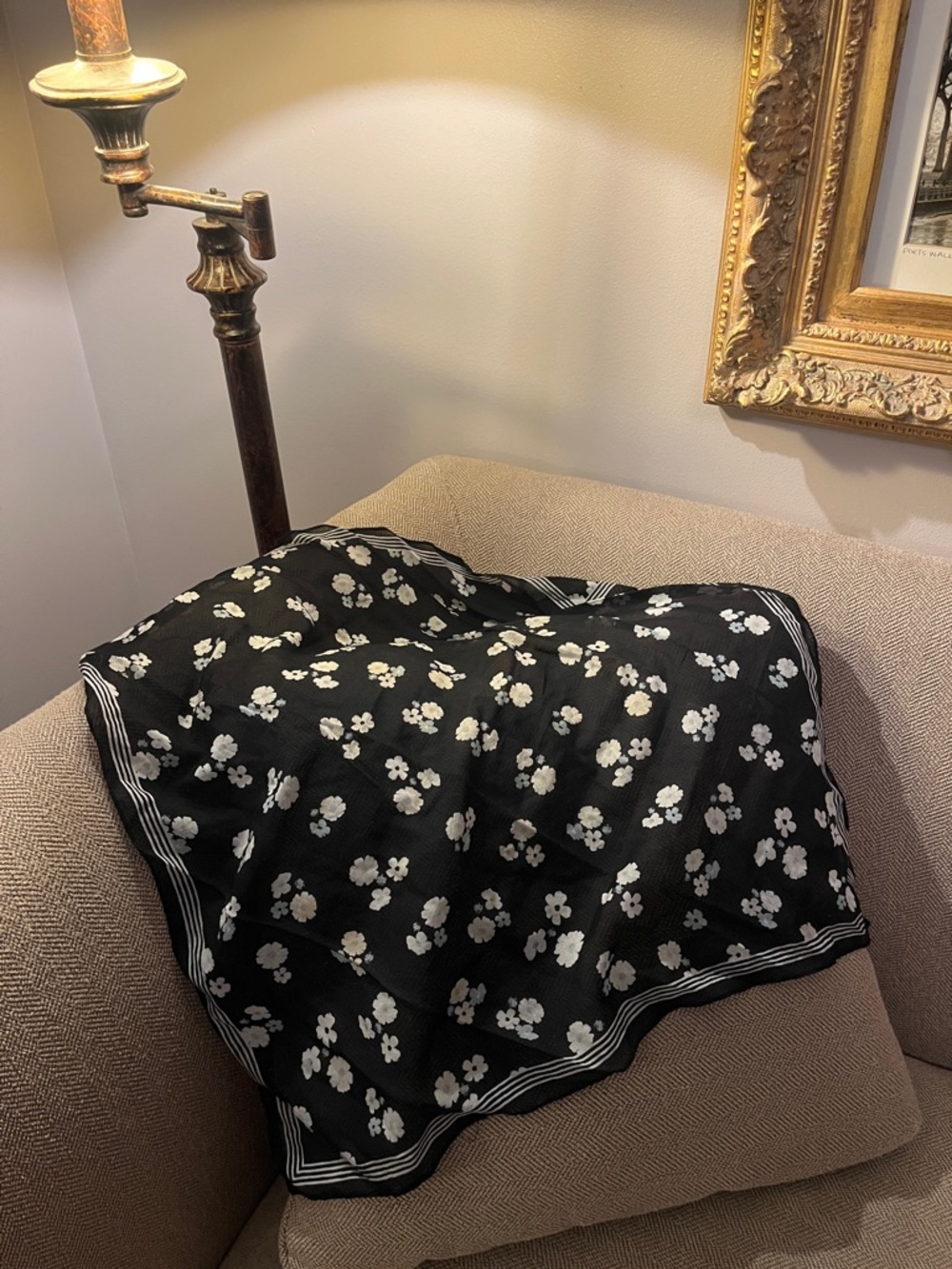 Black Floral scarf